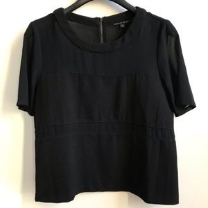Walter Baker black sheer panel blouse